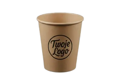 Kubek papierowy kraft 250ml jednowarstwowy z nadrukiem